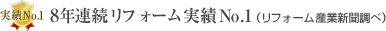 6年連続リフォーム実績Ｎo.1 （リフォーム産業新聞調べ）