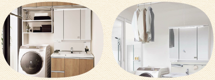 1 洗濯機上部造作収納洗濯機上部ハンガー掛け