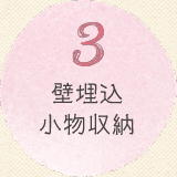 3 壁埋込小物収納