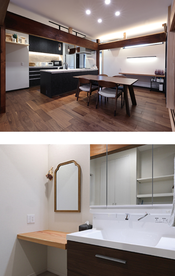 回遊動線で暮らしやすい間取り 和と洋が調和した開放的な住空間へ