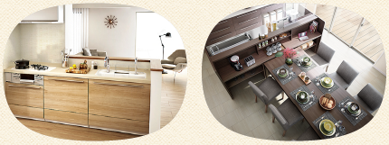 1 吊戸を取り外し、オープンキッチン