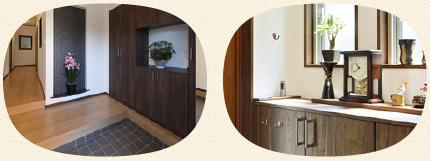 1 飾り棚付下部収納のニッチ